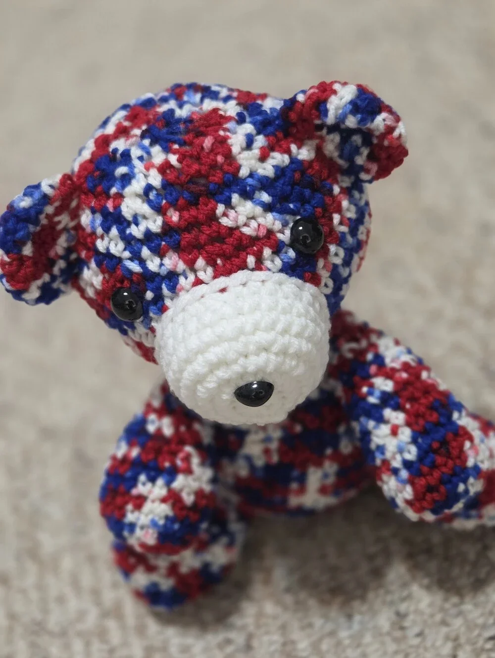 Handmade Crochet Patriotic Teddy Bear Plushie